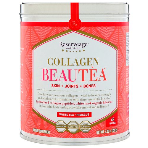 ReserveAge Nutrition, Collagen Beautea, White Tea + Hibiscus, 48 Tea Bags Review