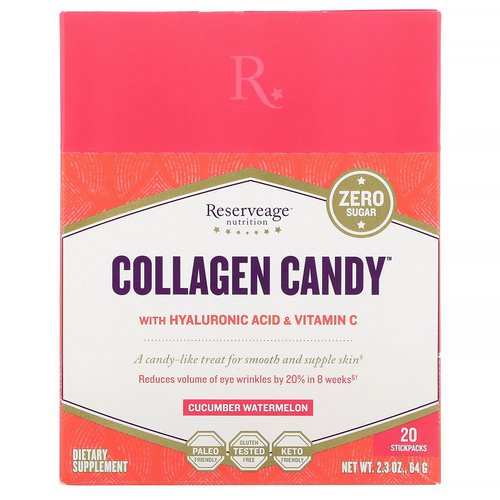 ReserveAge Nutrition, Collagen Candy, Cucumber Watermelon, 20 Stickpacks, 2.3 oz (64 g) Review