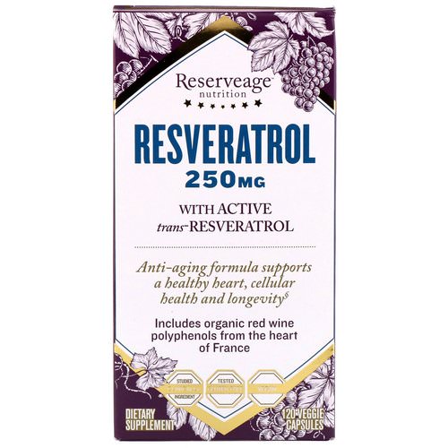 ReserveAge Nutrition, Resveratrol, With Active Trans-Resveratrol, 250 mg, 120 Veggie Capsules Review