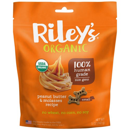 Riley’s Organics, Dog Treats, Small Bone, Peanut Butter & Molasses Recipe, 5 oz (142 g) Review