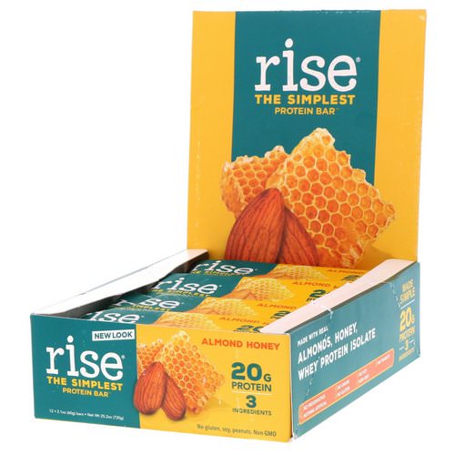 Rise Bar, The Simplest Protein Bar, Almond Honey, 12 Bars, 2.1 oz (60 g) Each Review