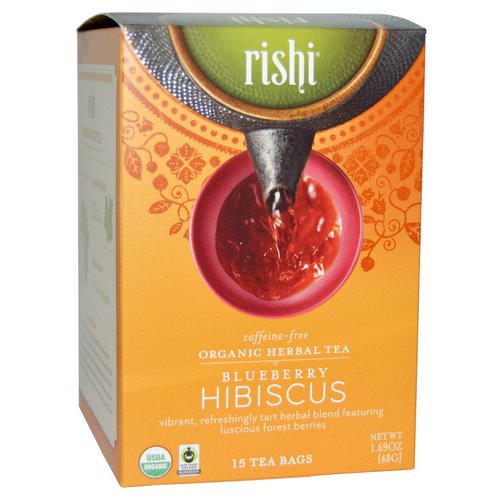 Rishi Tea, Organic Herbal Tea, Blueberry Hibiscus, 15 Tea Bags, 1.69 oz (48 g) Review