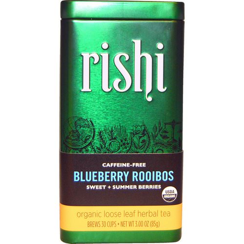 Rishi Tea, Organic Loose Leaf Herbal Tea, Blueberry Rooibos, Caffeine-Free, 3.00 oz (85 g) Review