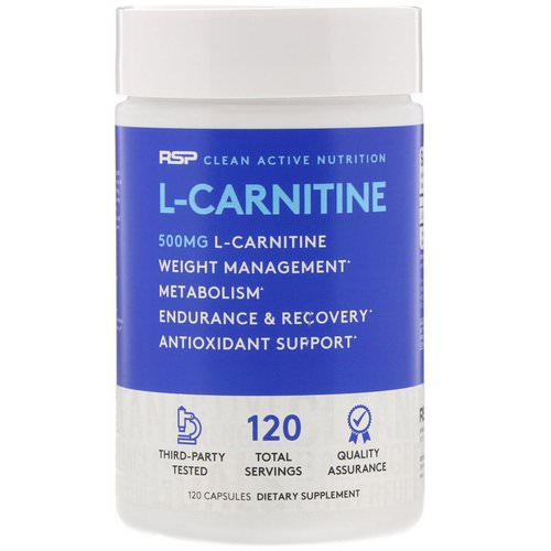 RSP Nutrition, L-Carnitine, 500 mg, 120 Capsules Review