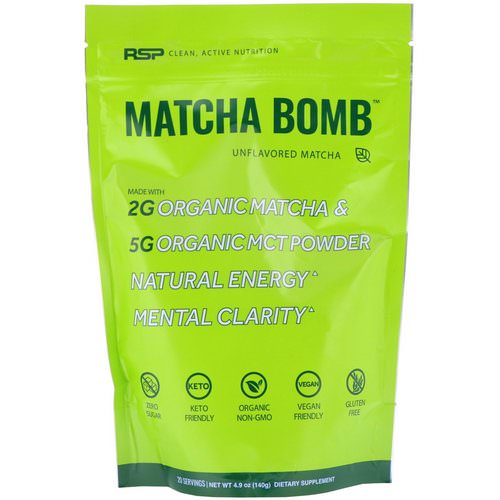 RSP Nutrition, Matcha Bomb, Unflavored Matcha, 4.9 oz (140 g) Review