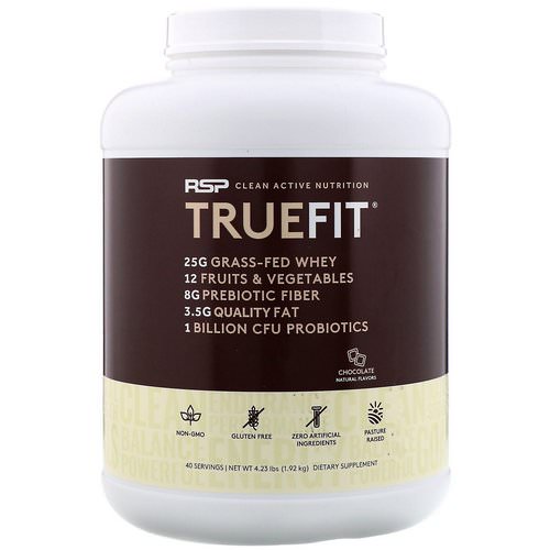 RSP Nutrition, TrueFit, Grass-Fed Whey Protein Shake, Chocolate, 4.23 lbs (1.92 kg) Review