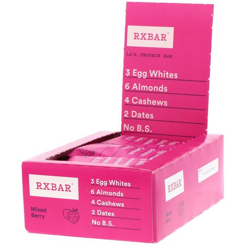 RXBAR, Protein Bars, Mixed Berry, 12 Bars, 1.83 oz (52 g) Each Review