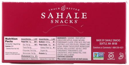 Sahale Snacks, Cashews, Snack Mixes