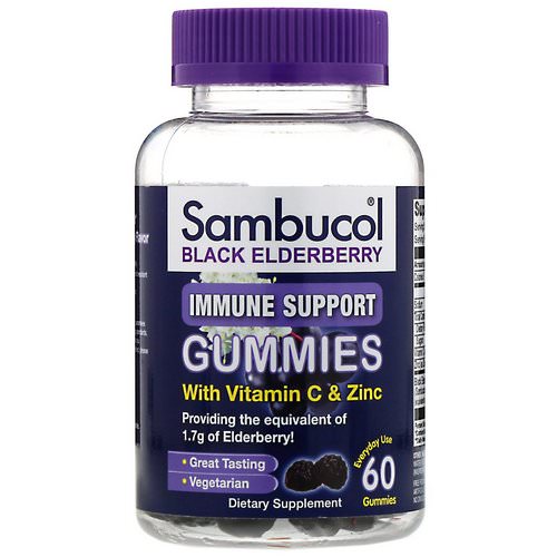 Sambucol, Black Elderberry, Immune Support Gummies with Vitamin C & Zinc, Natural Berry, 60 Gummies Review