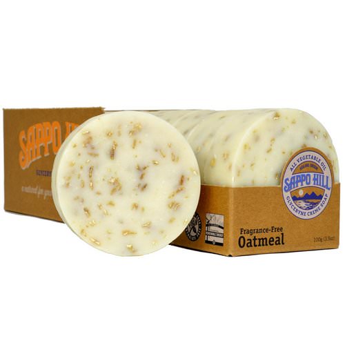Sappo Hill, Glyceryne Cream Soap, Oatmeal, Fragrance-Free, 12 Bars, 3.5 oz (100 g) Each Review
