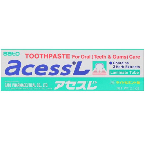Sato, Acess L, Toothpaste for Oral Care, 2.1 oz (60 g) Review