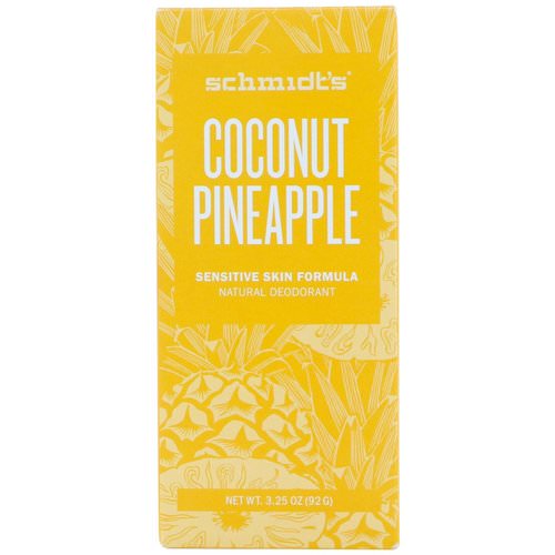 Schmidt's Naturals, Natural Deodorant, Sensitive Skin Formula, Coconut Pineapple, 3.25 oz (92 g) Review