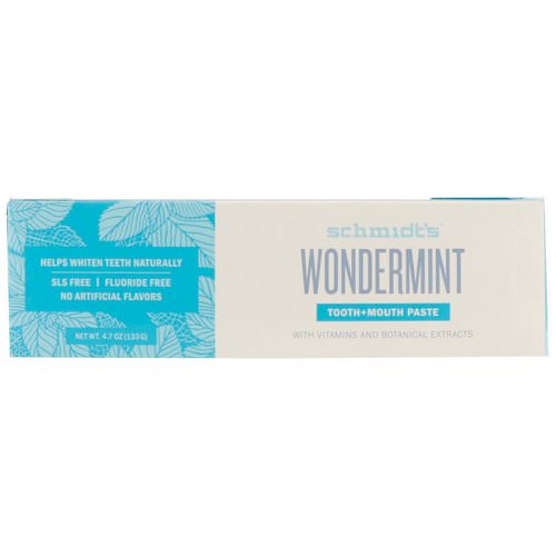 Schmidt's Naturals, Tooth + Mouth Paste, Wondermint, 4.7 oz (133 g) Review