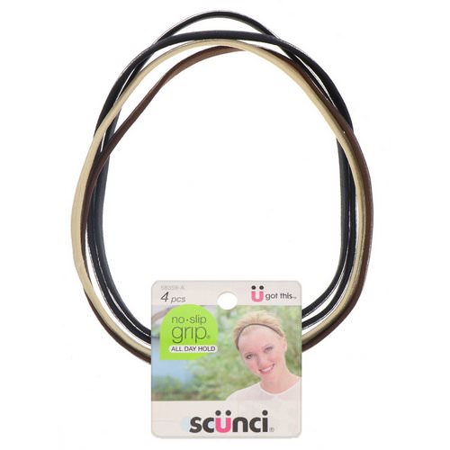 Scunci, No Slip Grip, All Day Hold, Flat Headwraps, Neutral, 4 Pieces Review