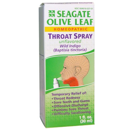 Seagate, Olive Leaf Throat Spray, Unflavored, 1 fl oz (30 ml) Review