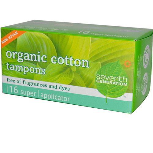 Seventh Generation, Organic Cotton Tampons, Super, Fragrance and Dye Free, 16 Tampons Review