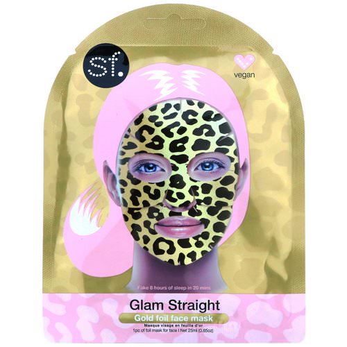 SFGlow, Glam Straight, Gold Foil Face Mask, 1 Sheet, 0.85 oz (25 ml) Review