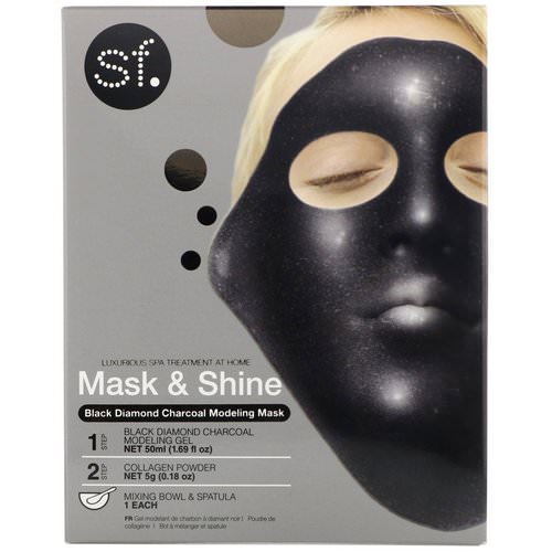 SFGlow, Mask & Shine, Black Diamond Charcoal Modeling Mask, 4 Piece Kit Review