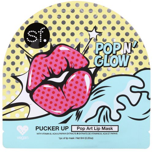 SFGlow, POP n' Glow, Pucker Up, Pop Art Lip Mask, 1 Mask, 0.20 oz (6 ml) Review