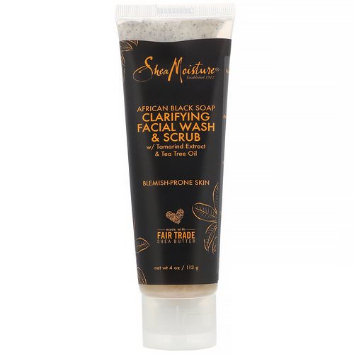 SheaMoisture, African Black Soap, Clarifying Facial Wash & Scrub, 4 oz (113 g) Review