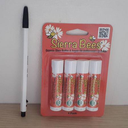 Sierra Bees, Organic Lip Balms, Shea Butter & Argan Oil, 4 Pack, .15 oz (4.25 g) Each Review