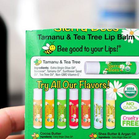 Sierra Bees, Organic Lip Balms, Tamanu & Tea Tree, 4 Pack, .15 oz (4.25 g) Each Review