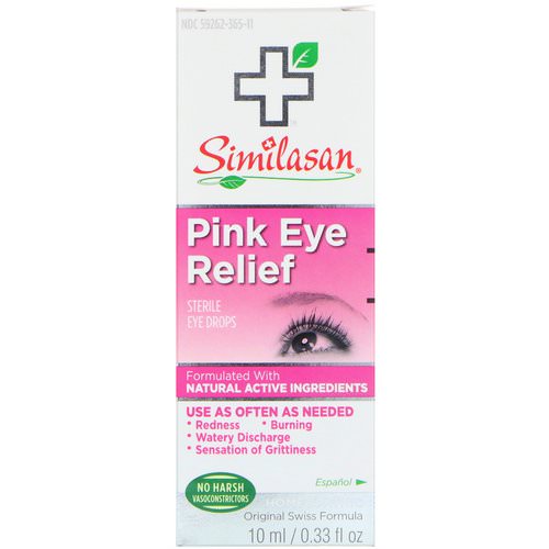 Similasan, Pink Eye Relief, Sterile Eye Drops, 0.33 fl oz (10 ml) Review