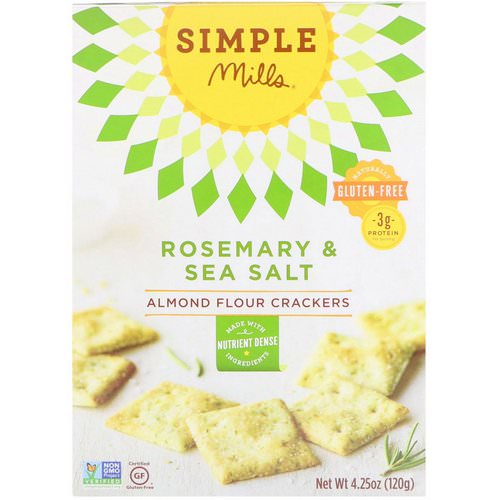 Simple Mills, Naturally Gluten-Free, Almond Flour Crackers, Rosemary & Sea Salt, 4.25 oz (120 g) Review