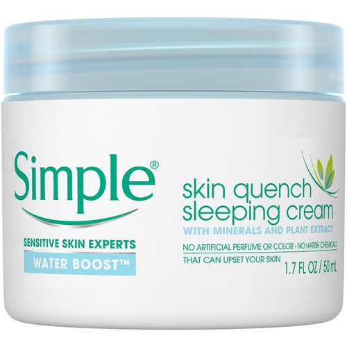 Simple Skincare, Skin Quench Sleeping Cream, 1.7 fl oz (50 ml) Review