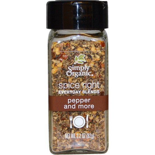 Simply Organic, Organic Spice Right Everyday Blends, Pepper and More, 2.2 oz (62 g) Review