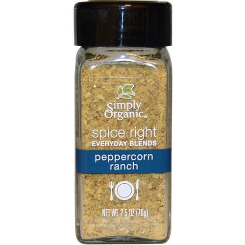 Simply Organic, Organic Spice Right Everyday Blends, Peppercorn Ranch, 2.2 oz (70 g) Review