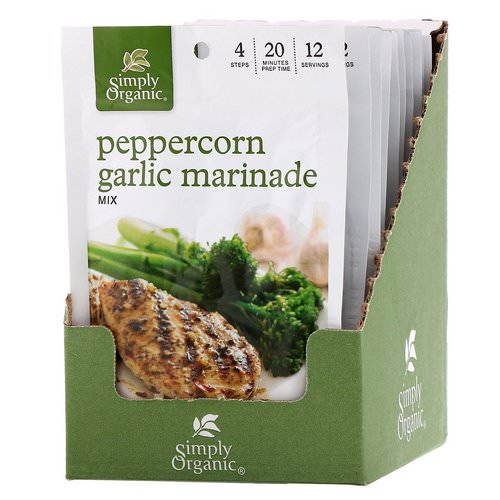 Simply Organic, Peppercorn Garlic Marinade Mix, 12 Packets, 1.00 oz (28 g) Each Review