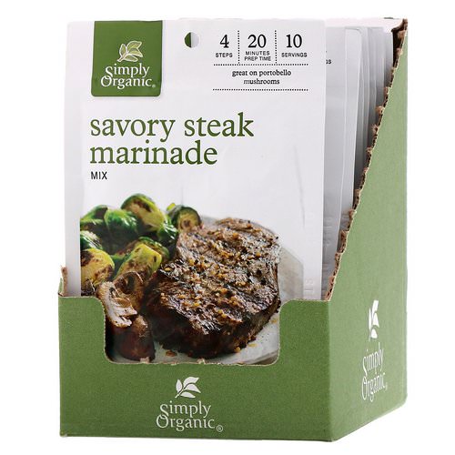 Simply Organic, Savory Steak Marinade Mix, 12 Packets, 0.70 oz (20 g) Each Review