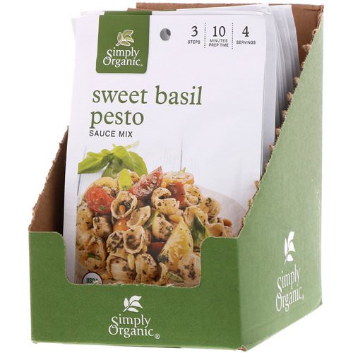 Simply Organic, Sweet Basil Pesto Sauce Mix, 12 Packets, 0.53 oz (15 g) Each Review