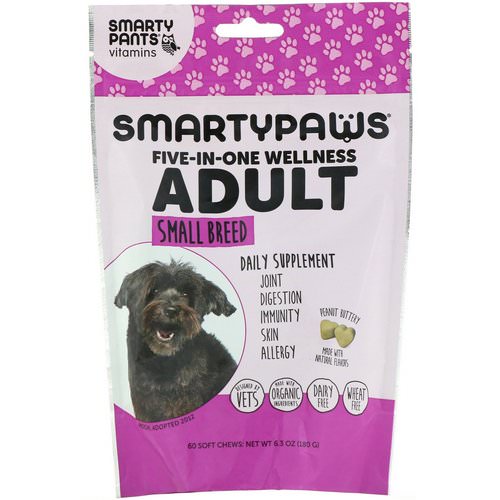 SmartyPants, SmartyPaws, Five-In-One Wellness, Adult, Small Breed, 60 Soft Chews Review