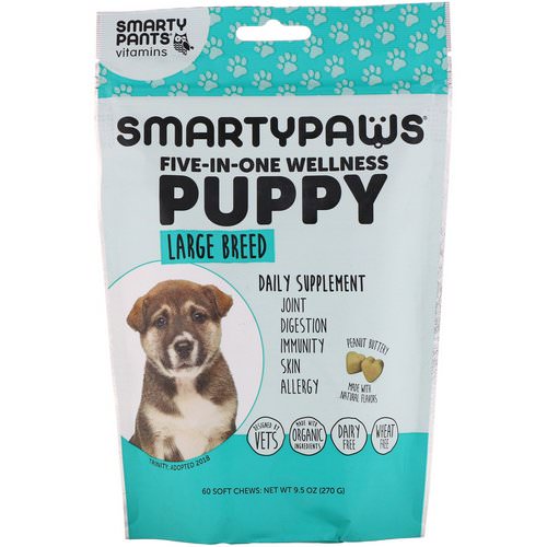SmartyPants, SmartyPaws, Five-In-One Wellness, Puppy, Large Breed, 60 Soft Chews Review