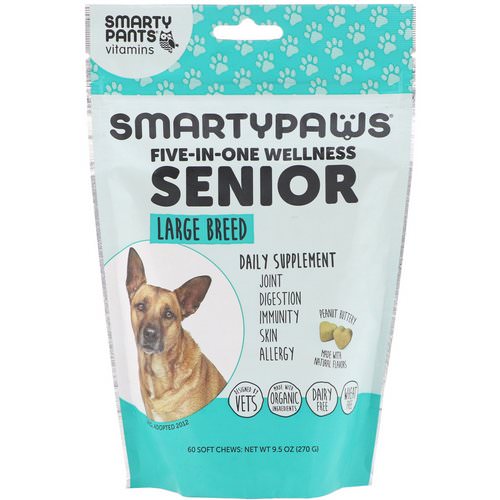 SmartyPants, SmartyPaws, Five-In-One Wellness, Senior, Large Breed, 60 Soft Chews Review