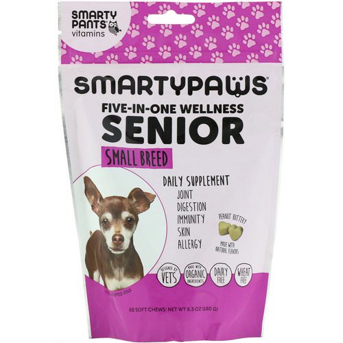 SmartyPants, SmartyPaws, Five-In-One Wellness, Senior, Small Breed, 60 Soft Chews Review