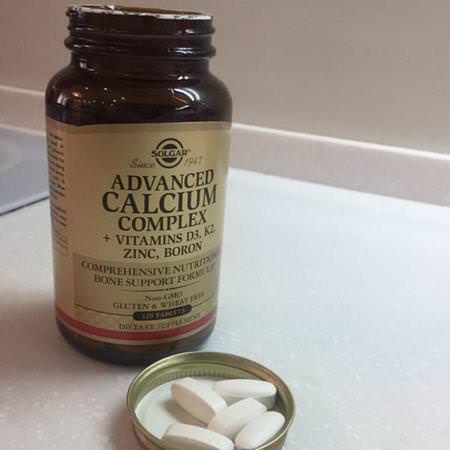 Solgar, Advanced Calcium Complex + Vitamins D3, K2, Zinc, Boron, 120 Tablets Review