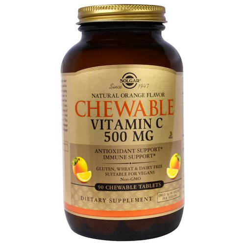 Solgar, Chewable Vitamin C, Natural Orange Flavor, 500 mg, 90 Chewable Tablets Review