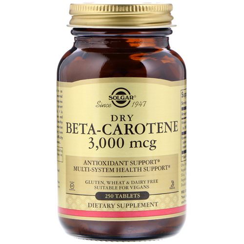 Solgar, Dry Beta-Carotene, 3,000 mcg, 250 Tablets Review