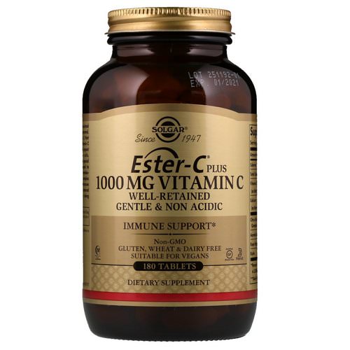 Solgar, Ester-C Plus, Vitamin C, 1,000 mg, 180 Tablets Review