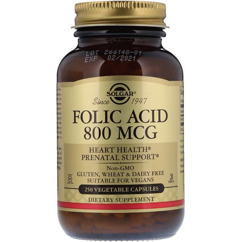 Solgar, Folic Acid, 800 mcg, 250 Vegetable Capsules Review