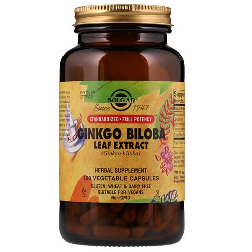 Solgar, Ginkgo Biloba Leaf Extract, 180 Vegetable Capsules Review