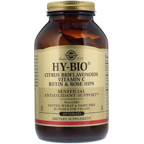 Solgar, Hy-Bio, Citrus Bioflavonoids, Vitamin C, Rutin & Rose Hips, 250 Tablets Review