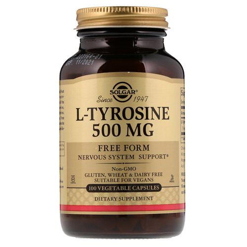 Solgar, L-Tyrosine, 500 mg, 100 Veggie Caps Review
