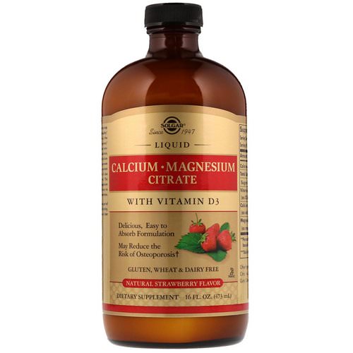 Solgar, Liquid Calcium Magnesium Citrate with Vitamin D3, Natural Strawberry, 16 fl oz (473 ml) Review