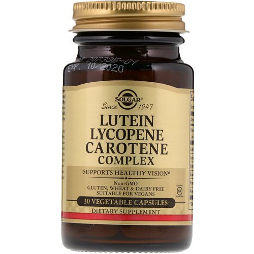 Solgar, Lutein Lycopene Carotene Complex, 30 Vegetable Capsules Review