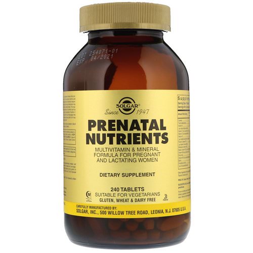 Solgar, Prenatal Nutrients, Multivitamin & Mineral, 240 Tablets Review