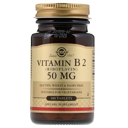 Solgar, Vitamin B2 (Riboflavin), 50 mg, 100 Tablets Review
